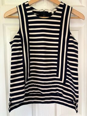 Madewell Frameset Blue and Ivory Striped zipper back women’s small